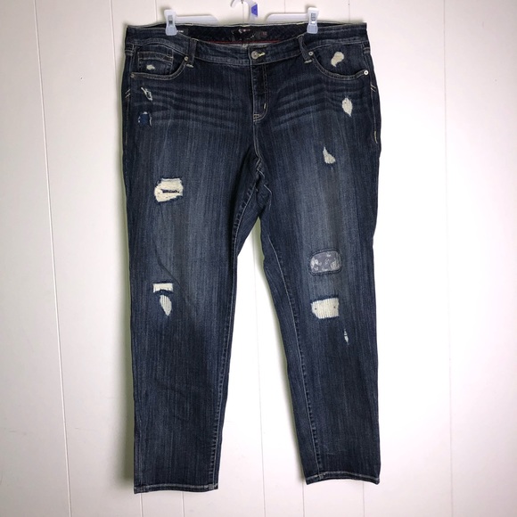 torrid Denim - Torrid Plus jeans Size 24R Patchwork distressed BOYFRIEND